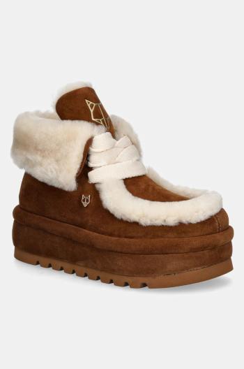 Semišové sněhule Naked Wolfe Bambi béžová barva, Bambi Suede Shearling Tan