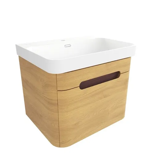 Kúpeľňová skrinka s umývadlom SAT Fusion 57,5x43x45 cm dub medový mat SATFUSION60DMMW