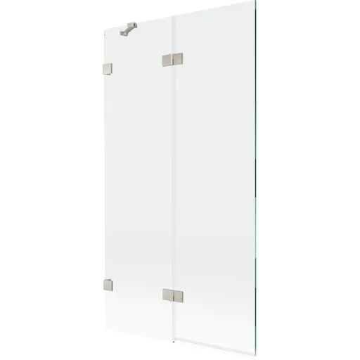 MEXEN/S - Lunar vaňová zástena 2-krídlová ľavá 100 x 150, transparent, nikel kartáčovaný 897-100-100-97-00-L