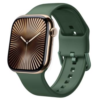 SILICONE Vymeniteľný remienok pre Apple Watch 10 42mm tmavozelený