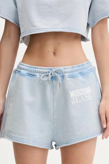 Bavlnené šortky Moschino Jeans s potlačou, vysoký pás, 0334 3730