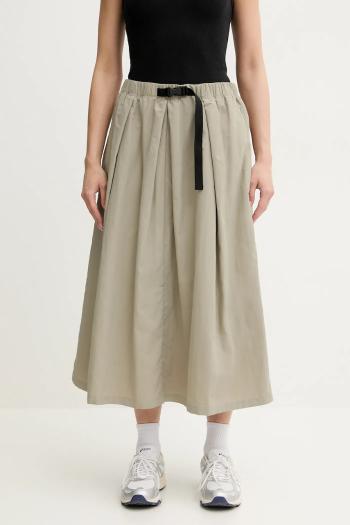 Sukňa Jack Wolfskin Tihama zelená farba, midi, áčkový strih, A63894