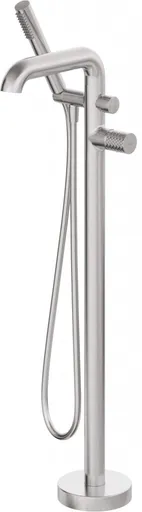 DEANTE - Silia Hexa voľne stojaca vaňová batéria, nerez, so sprchovacím setom BHS_F17M