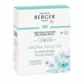Maison Berger Paris Náhradná náplň do difuzéra do auta Aroma Wake-up Lesné vánok Woody Breeze (Car Diffuser Recharge/Refill) 2 ks