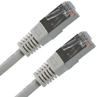 Síťový LAN kábel FTP patchcord, Cat.5e, RJ45 samec - RJ45 samec, 0.5 m, tienený, sivý, economy