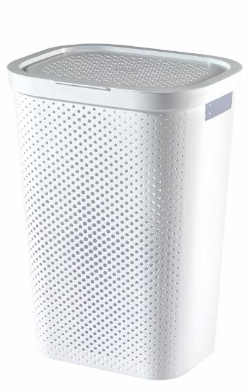 CURVER Kôš na špinavú bielizeň INFINITY DOTS 60L | biela