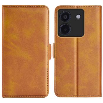 SIDE Peňaženkové puzdro pre Xiaomi Poco M7 Pro 5G svetlohnedé