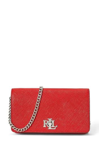 Kožená kabelka Lauren Ralph Lauren oranžová farba, 432966784