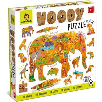 Ludattica Woody Savana, drevené puzzle, 48 dielikov (21276)