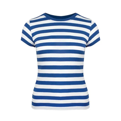 Mantis Dámske pásikavé tričko - Kráľovská modrá / biela | L