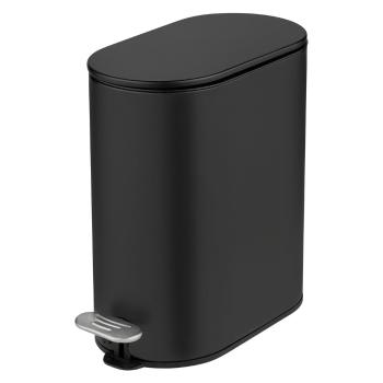 Matt fekete acél pedálos szemetes 5 l Collungo – Wenko