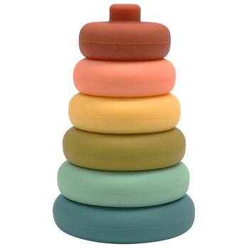 O.B Designs Silicone Stacker Tower turn de construcție Cherry 8m+ 1 buc