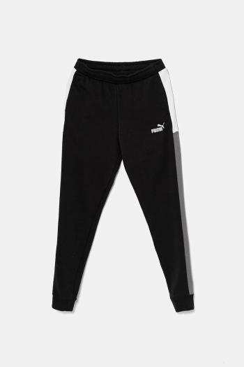 Detské tepláky Puma ESS BLOCK Sweatpants TR čierna farba, vzorované, 685820