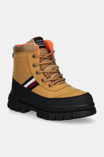 Detské zimné topánky Tommy Hilfiger hnedá farba, T3X5-33713