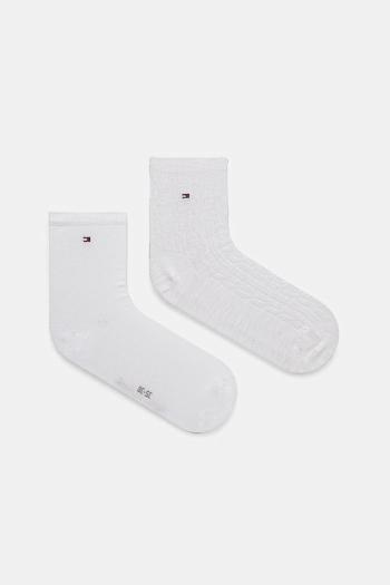 Ponožky Tommy Hilfiger 2-pak dámske, biela farba, 701232608