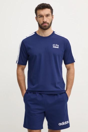 Bavlnené tričko adidas M C COLLE Collegiate pánske, tmavomodrá farba, s nášivkou, JJ1608
