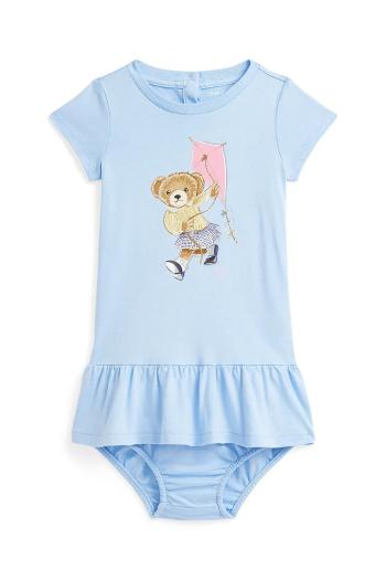 Detské bavlnené šaty Polo Ralph Lauren mini, rovný strih, 310964042002