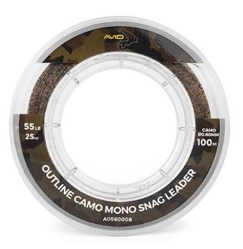 Avid carp šokový vlasec outline camo mono snag leader 100 m - 0,70 mm 32 kg