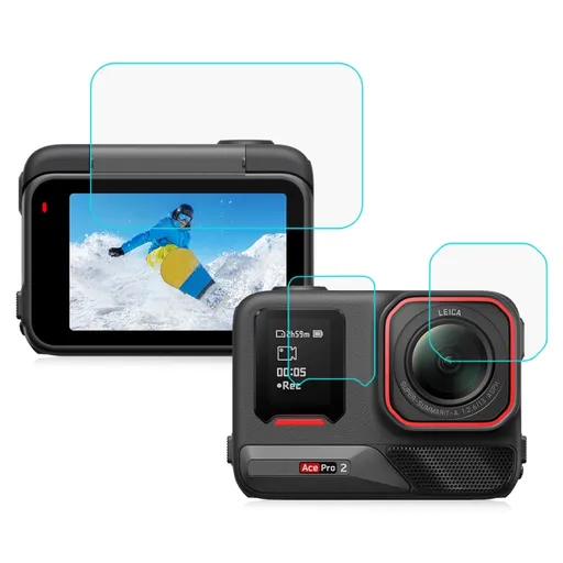 PULUZ 3in1 Set ochranných skiel pre Insta360 Ace Pro 2