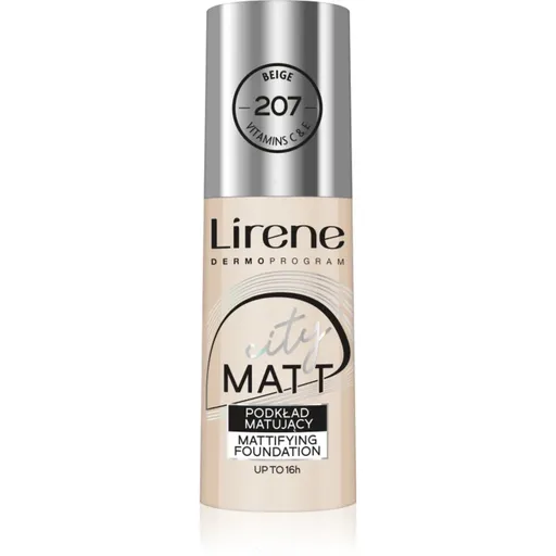 Lirene City Matt zmatňujúci fluidný make-up s vyhladzujúcim efektom odtieň 207 Beige 30 ml