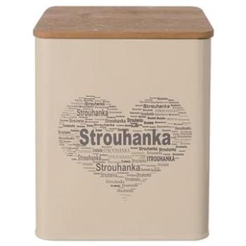 Dóza plech/drevo 11,5 × 11,5 × 14 cm STRÚHANKA SRDCE (127515)