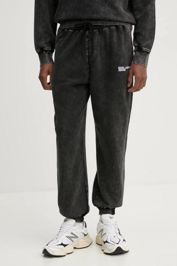 Bavlnené tepláky Karl Lagerfeld Jeans šedá farba, vzorované, A1M10056
