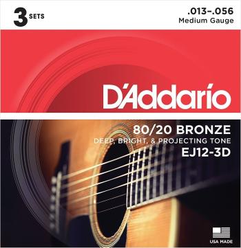 D'Addario EJ12-3D Struny pre akustickú gitaru
