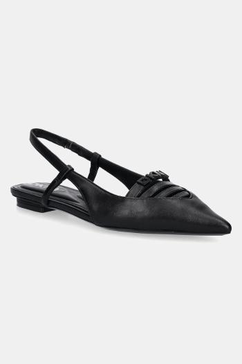 Kožené balerínky Dkny Mikado čierna farba, s otvorenou pätou, K1524221