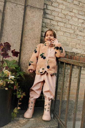 Detská bunda Liewood Nolan Pile Jacket oranžová farba, LW19877