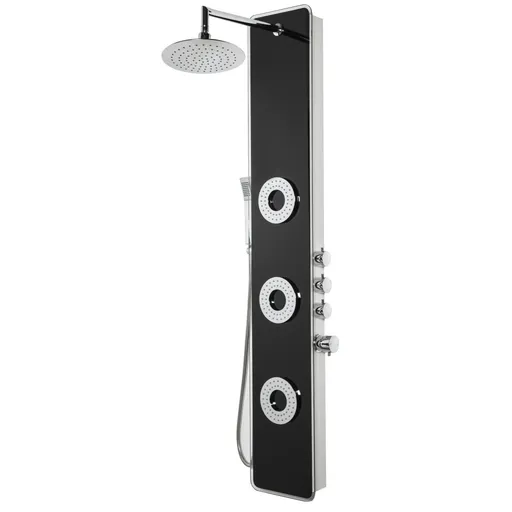 KERRA - Sprchový panel s hydromasážou Tore (čierny) 5907548105516