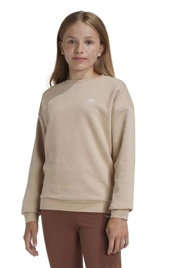 Detská mikina adidas Originals BOYFRIEND CREW béžová farba, jednofarebná, IX7642
