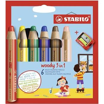 STABILO woody 3 in 1 6 ks puzdro so strúhadlom (4006381346900)