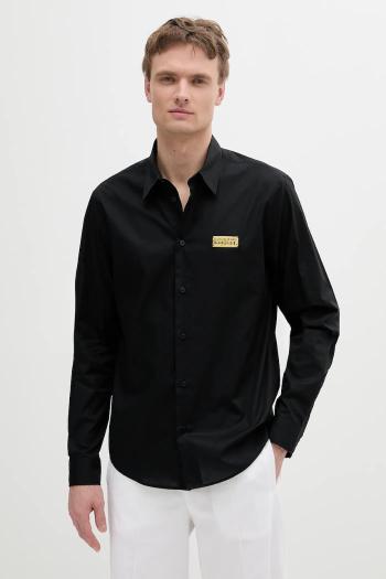 Bavlnená košeľa Versace Jeans Couture čierna farba, regular, s klasickým golierom, 78GALYR1 CN002