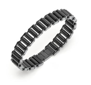 Guess Čierny oceľový náramok pre mužov Race JUMB04411JWGMT/U