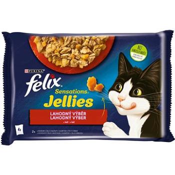 Felix Sensations Jellies s hovädzím a kuraťom v lahodnom želé 4× 85 g (7613039757604)