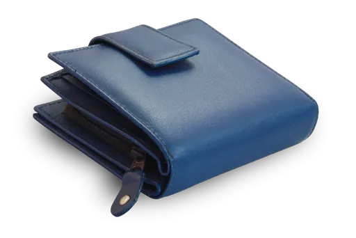 Modrá dámska kožená peňaženka so zápinkou 511-5937-97