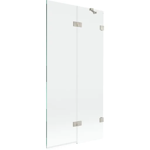 MEXEN/S - Lunar vaňová zástena 2-krídlová pravá 90 x 150, transparent, nikel kartáčovaný 897-090-100-97-00-P