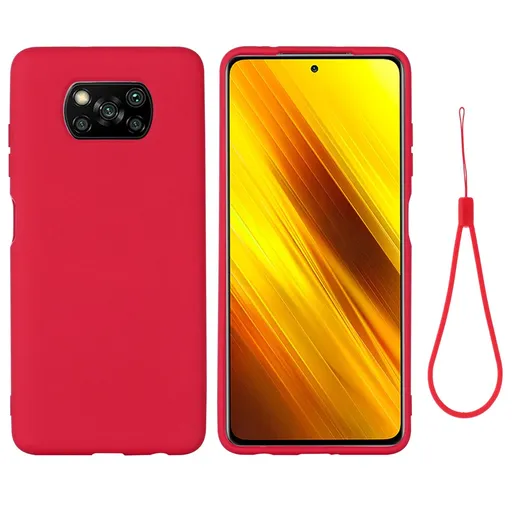 RUBBER Ochranný obal pre Xiaomi Poco X3 NFC / X3 Pro červený