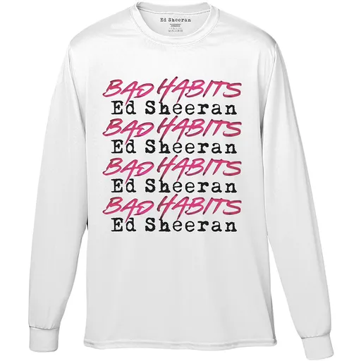 Ed Sheeran tričko Bad Habits Stack Biela XXL