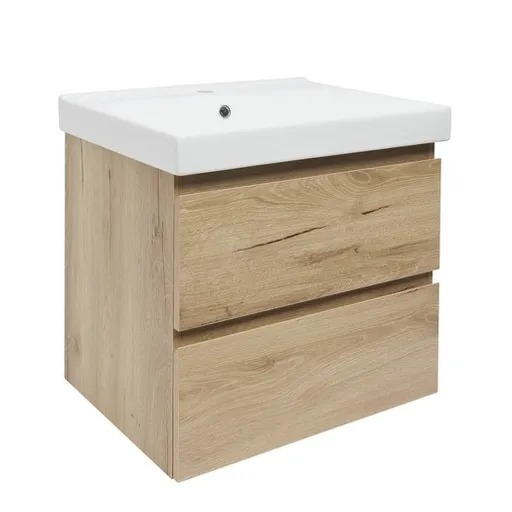 Kúpeľňová skrinka 2 zásuvky s umývadlom SAT B-Way 59x50x45 cm dub matný BWAY260OAKU1