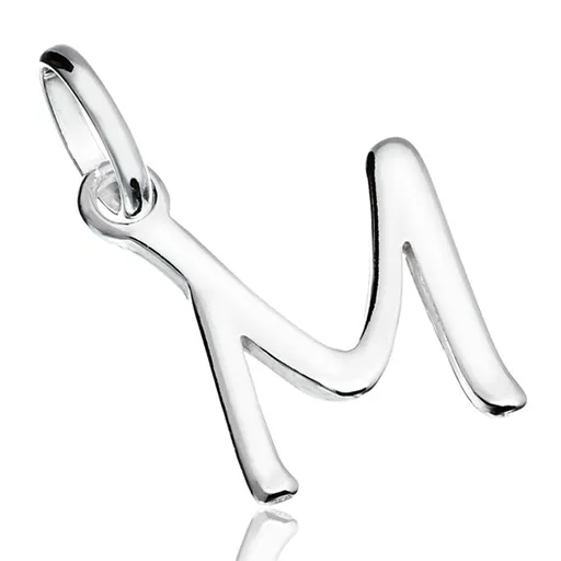 Strieborný prívesok 925 - hladké ozdobné písmeno M