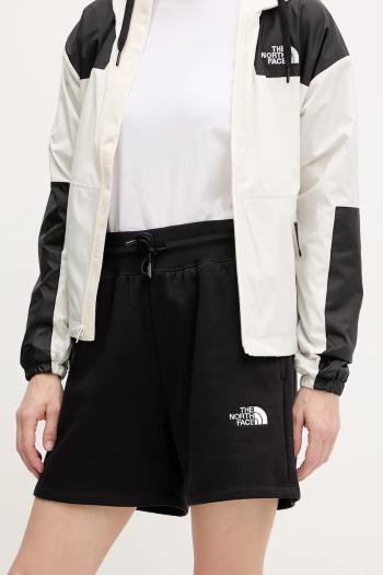 Šortky The North Face Essential Relaxed dámske, čierna farba, s nášivkou, vysoký pás, NF0A8C2FJK31