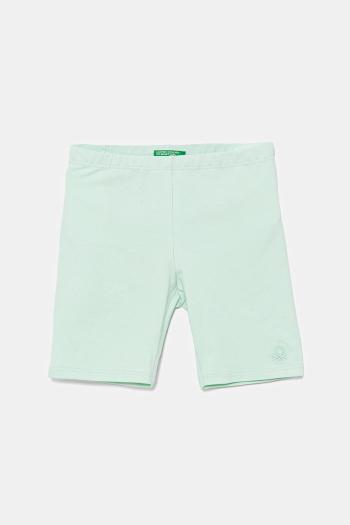 Detské krátke nohavice United Colors of Benetton zelená farba, jednofarebné, 3MT1G900R