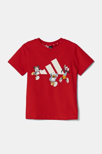 Detské tričko adidas červená farba, s potlačou, JF3623