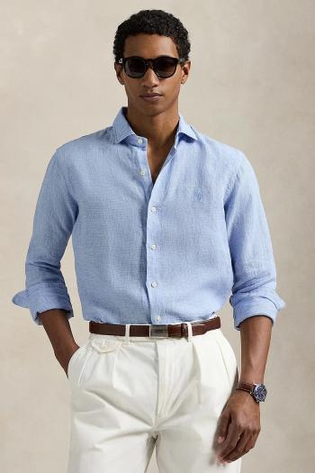 Ľanová košeľa Polo Ralph Lauren regular, s klasickým golierom, 710968971