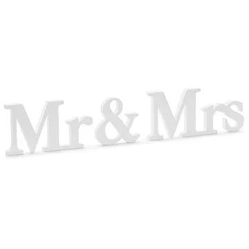 Drevený nápis Mr & Mrs – Pán a Pani – biely 50 × 9,5 cm (5900779111127)
