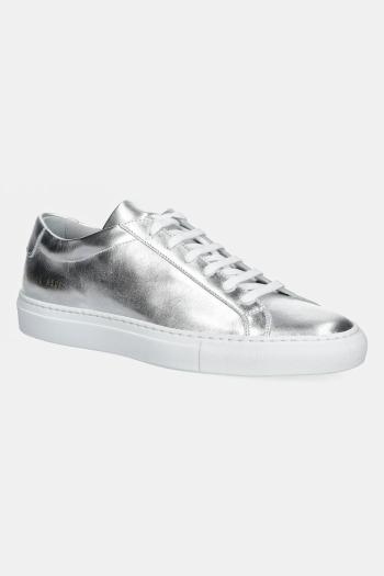 Kožené tenisky Common Projects Achilles Shiny dámske, strieborná farba, 6185