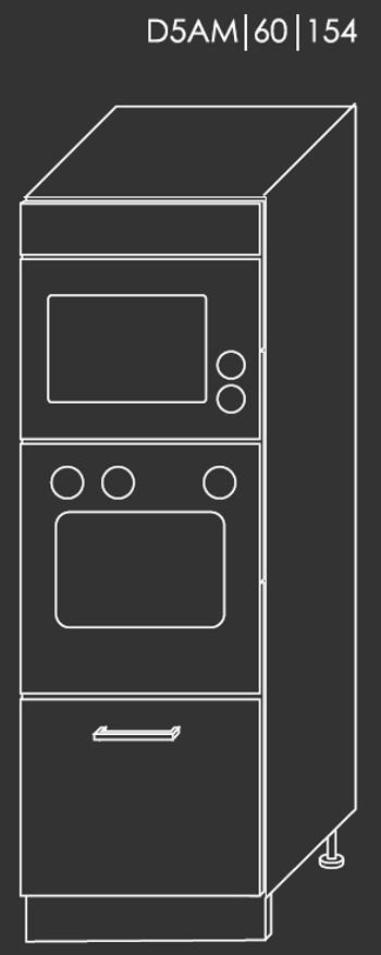 ArtExt Kuchynská linka Brerra - lesk Kuchyňa: Spodná skrinka D5AM/60/154 / (ŠxVxH)  60 x 154 x 56,5 cm