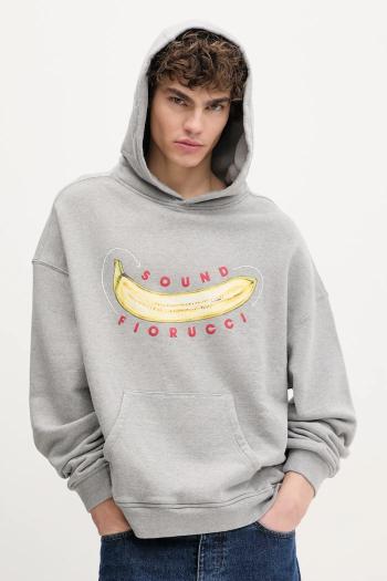 Bavlnená mikina Fiorucci Banana Sound Print Relaxed Fit Hoodie pánska, šedá farba, s kapucňou, s potlačou, U02SPSHO092CJ05GY01