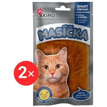 Akinu Kuracie rezančeky pre mačky 2× 50 g (KRMsv0145bun)